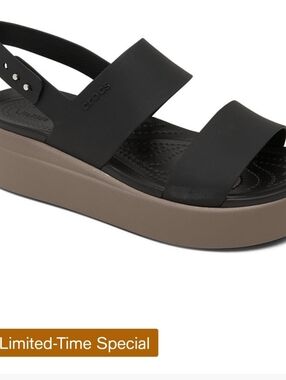 CROCS Black Sandal with Brown Platform